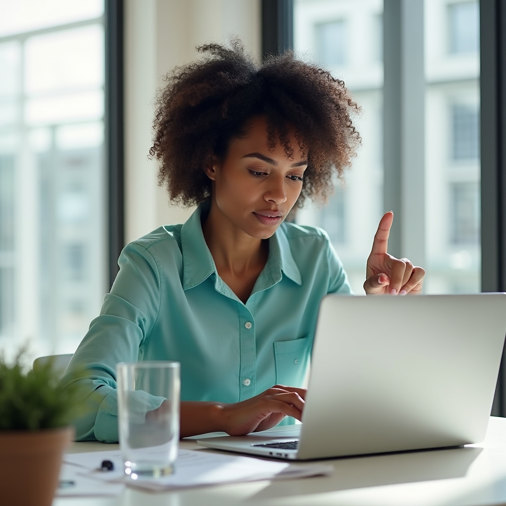 Person reviewing security settings on a laptop in a well-lit room